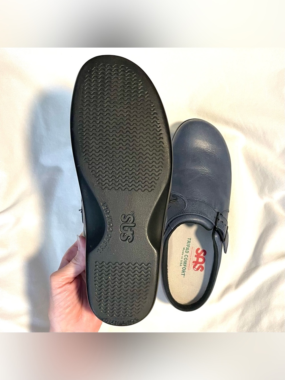 SAS San Antonio Tripad Comfort Leather Clogs - Women’s Size 8 M - Dusty Blue - Picture 7 of 8